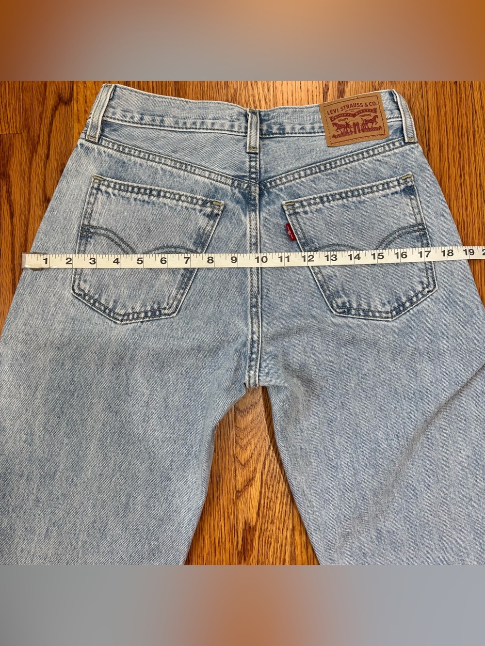 Levi’s Low Pro Straight High Rise Light Wash Cotton Relaxed Preppy Slouchy Jeans - Picture 14 of 16
